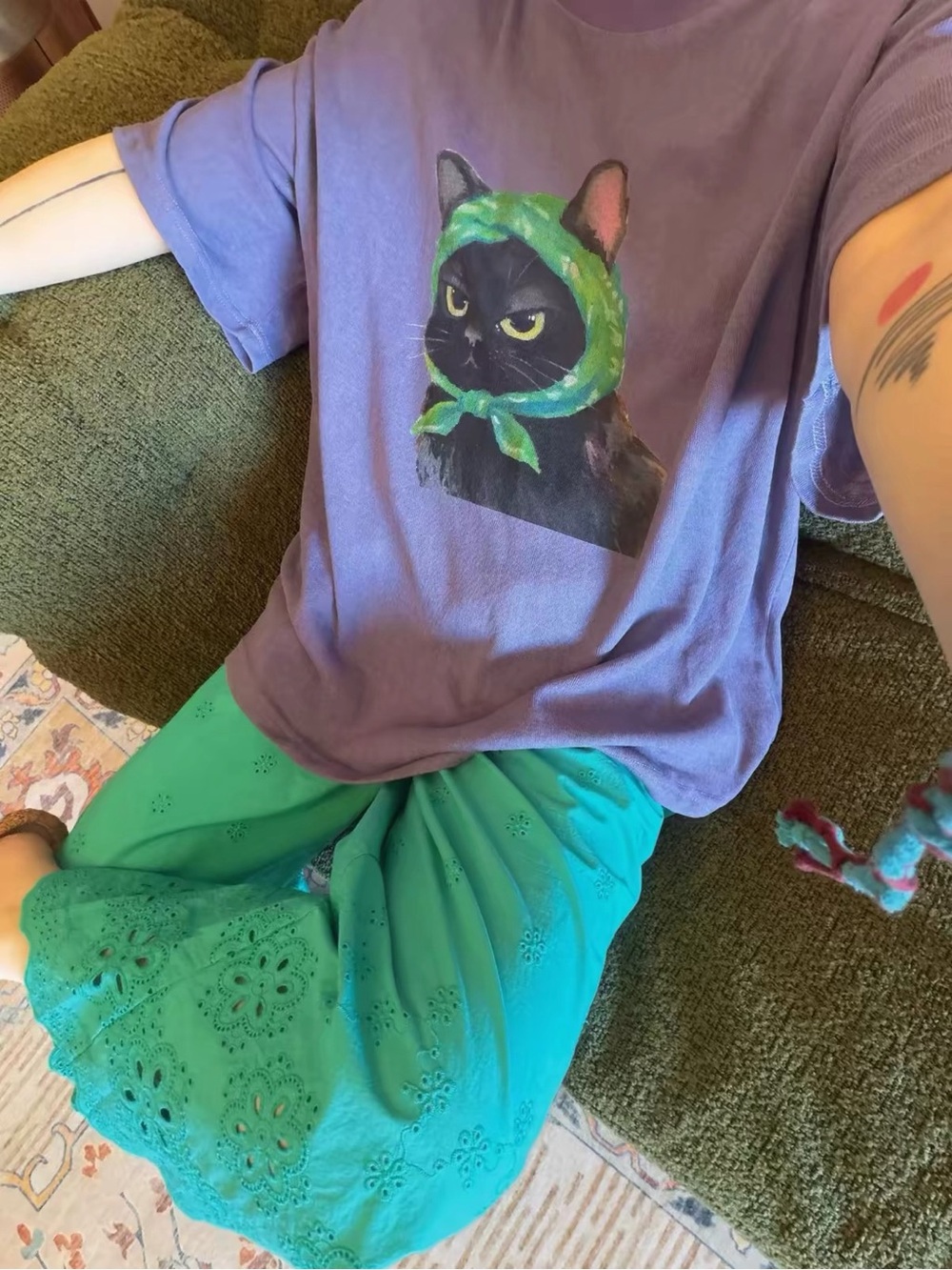 Vintage Wash Cat Graphic Tee